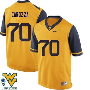 Men's West Virginia Mountaineers NCAA #70 D.J. Carozza Gold Authentic Nike Stitched College Football Jersey TA15J05WZ
